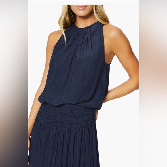 Ramy Brook Audrey Smocked Midi Dress, Small, Navy, $425 - Picture 6 of 13